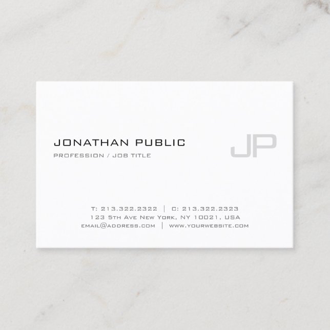 Cartão De Visita Monograma Elegante Modelo moderno profissional (Frente)