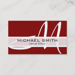 Cartão De Visita Monograma Elegante Moderno e Marrom Profundo