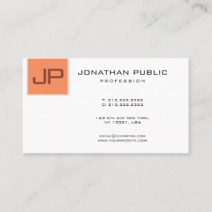 Cartão De Visita Monograma Elegante Moderno Mínimo Personalizado