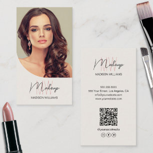 Cartão De Visita Monograma Fotografia Makeup Artist Tan