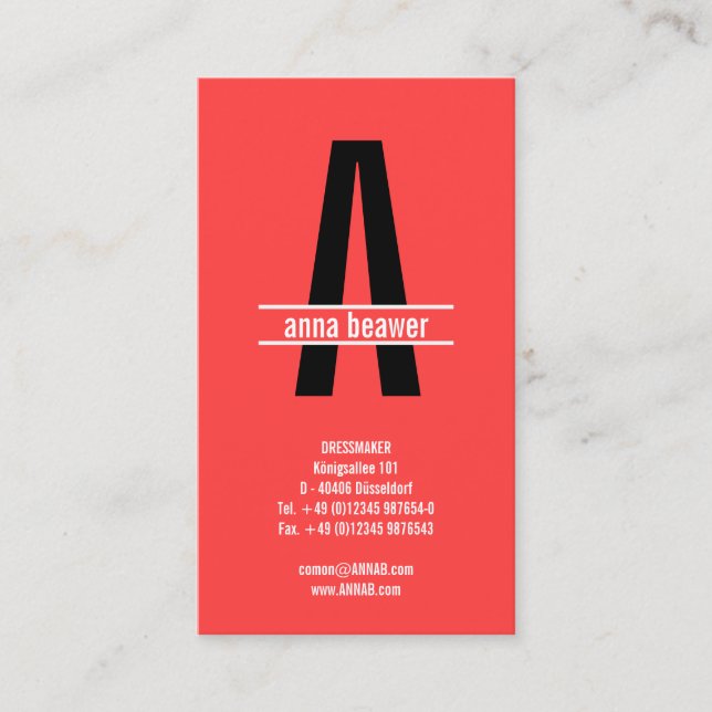 Cartão De Visita Monograma Impressionante e Negrito (Frente)