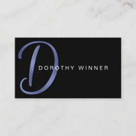 Cartão De Visita Monograma - Letra D Minimalismo Cobalt Blue Glam V