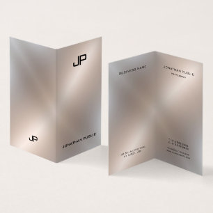 Cartão De Visita Monograma Metálico de aparência elegante e elegant