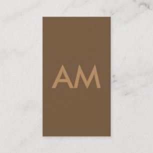 Cartão De Visita Monograma minimalista Brown