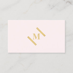 Cartão De Visita Monograma minimalista luxo Dourado/rosa