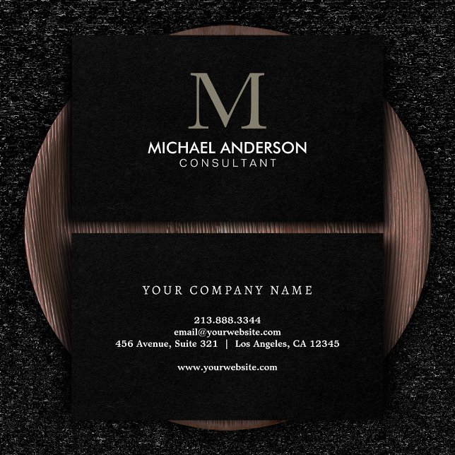 Cartão De Visita Monograma Minimalista Moderno Elegante (Criador carregado)