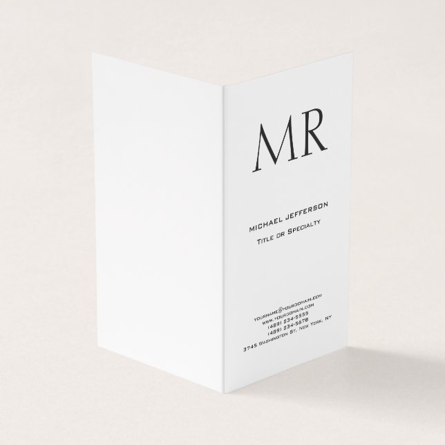 Cartão De Visita Monograma Minimalista Simples Moderno e Tendência (Exterior)