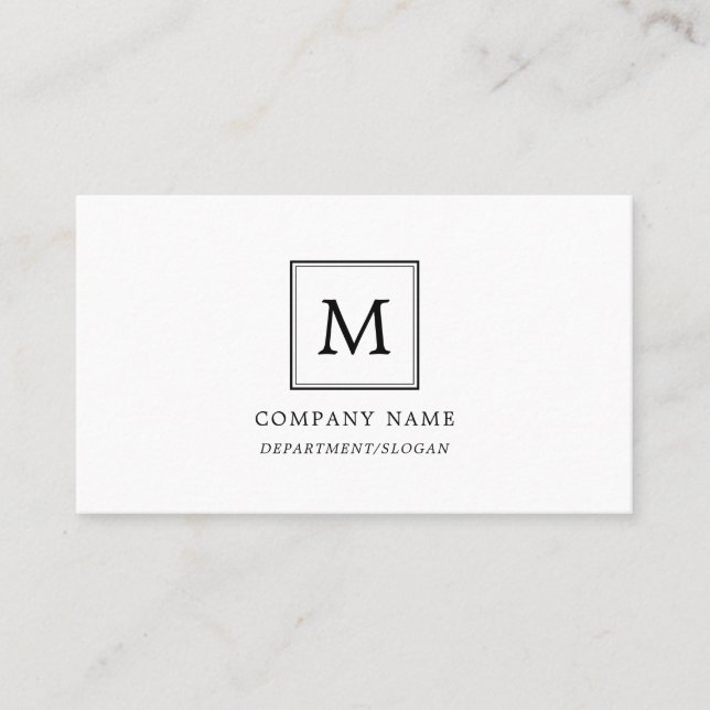 Cartão De Visita Monograma Mínimo Moderno (Frente)