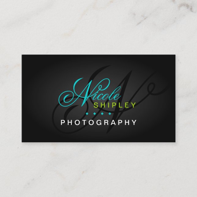 Cartão De Visita Monograma moderno (Frente)