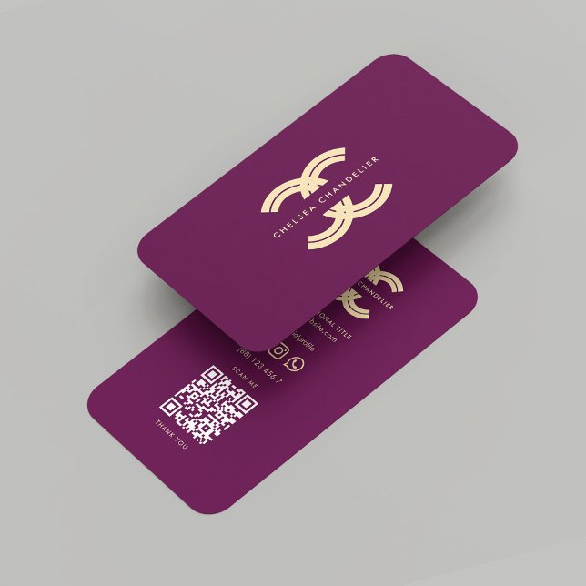 Cartão De Visita Monograma Moderno C Luxury Purple Professional (Modern Monogram C Luxury Purple Professional Business Card
)