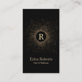 Cartão De Visita Monograma Moderno Cabelo e Artista de Maquiagem