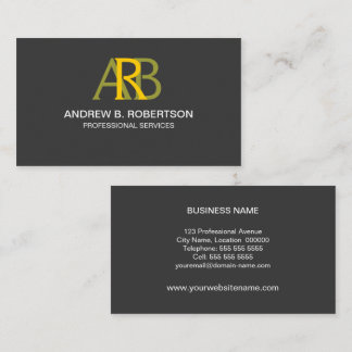 Cartão De Visita Monograma Moderno e Elegante