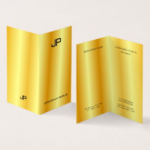 Cartão De Visita Monograma Moderno Elegante Profissional Dourado Fa