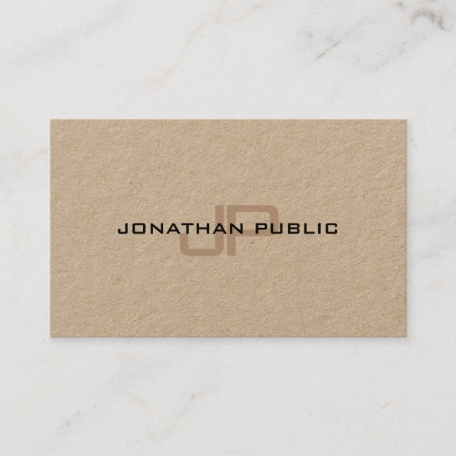 Cartão De Visita Monograma moderno elegante superior luxuoso do (Frente)