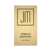 Monograma Moderno, Folha de Ouro Esquerda e Preta