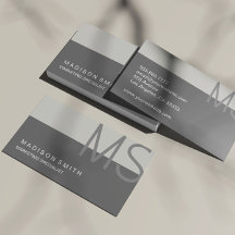 Monograma Moderno Minimalista Cinza Profissional