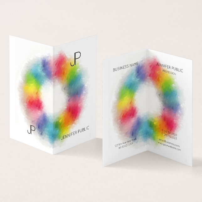 Cartão De Visita Monograma Moderno Simples Elegante Profissional Do (Interior e exterior)