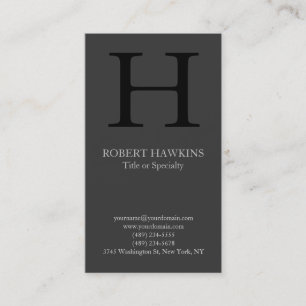 Cartão De Visita Monograma negro da cinza moderna profissional