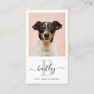 Cartão De Visita Monograma Personalizado de Código QR de Mídia Soci