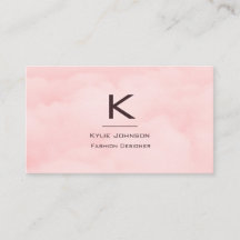 Monograma Personalizado Nuvem Rosa Simples Elegant
