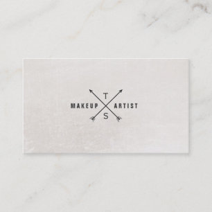 Cartão De Visita Monograma preto e branco Elegante simples