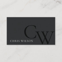 Monograma preto e branco simples mínimo inicial