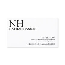 Monograma preto e branco simples moderno