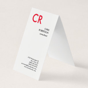 Cartão De Visita Monograma preto vermelho branco