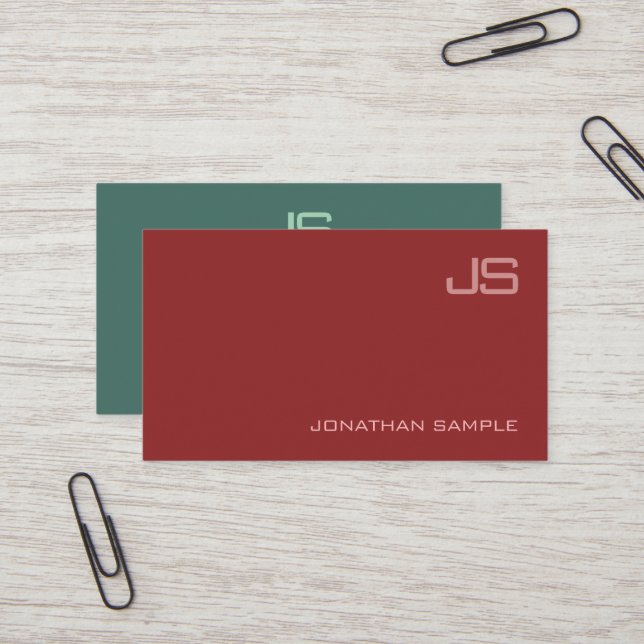 Cartão De Visita Monograma profissional de Design luxo elegante (Frente/Verso In Situ)