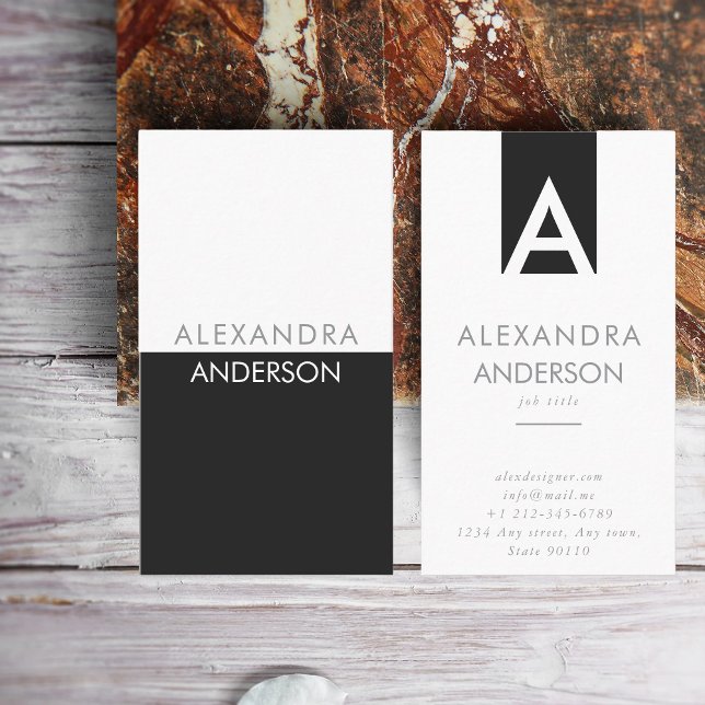 Cartão De Visita Monograma profissional elegante mínimo (Elegant Professional Monogram Minimal Business Card)