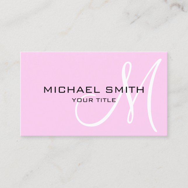 Cartão De Visita Monograma profissional minimalista de shampoo (Frente)