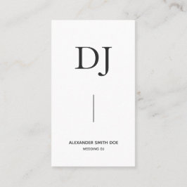 Cartão De Visita Monograma profissional mínimo DJ