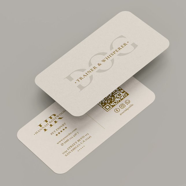 Cartão De Visita Monograma profissional mínimo moderno (Minimal Professional Monogram Sand Modern Business Card
)