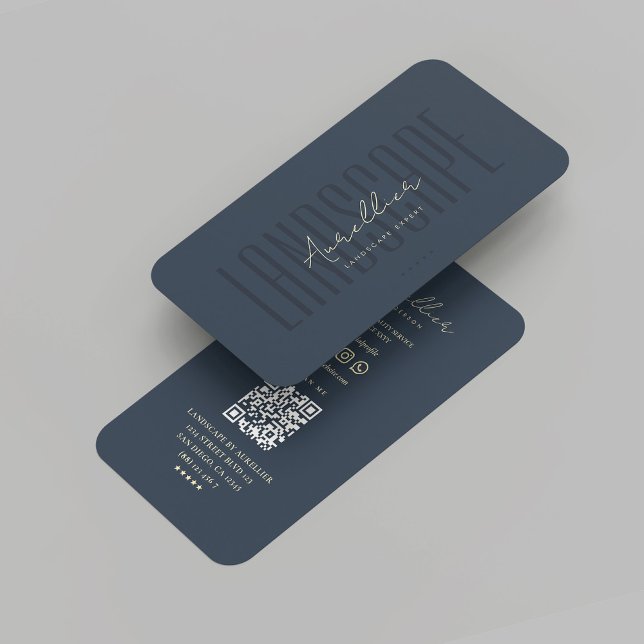 Cartão De Visita Monograma Profissional Moderno Azul Escuro (Modern Landscape Professional Monogram Dark Blue Business Card
)