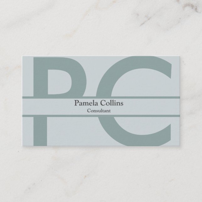 Cartão De Visita Monograma Profissional Moderno Elegante Simples (Frente)