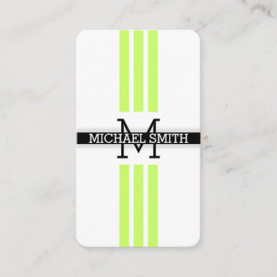 Cartão De Visita Monograma Profissional Moderno Lua Verde