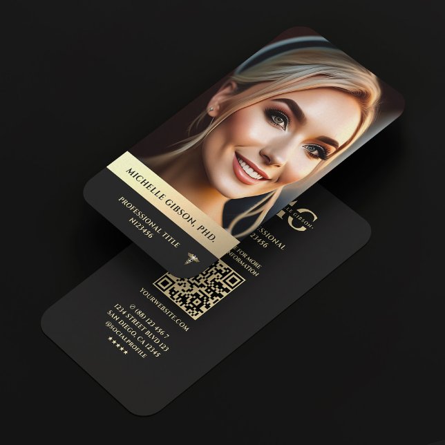 Cartão De Visita Monograma Profissional Moderno Preto Elegante Dour (Modern Professional Monogram Elegant Black Gold Business Card
)