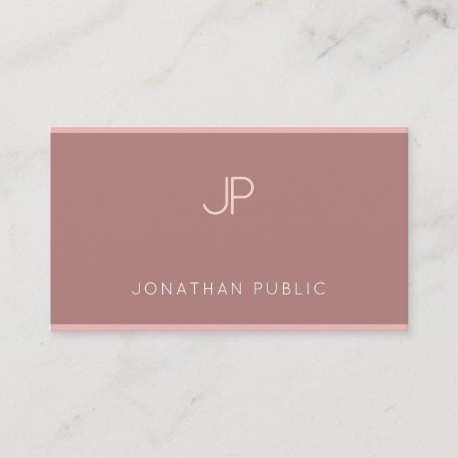 Cartão De Visita Monograma Profissional Simples Luxo Moderno Elegan (Frente)