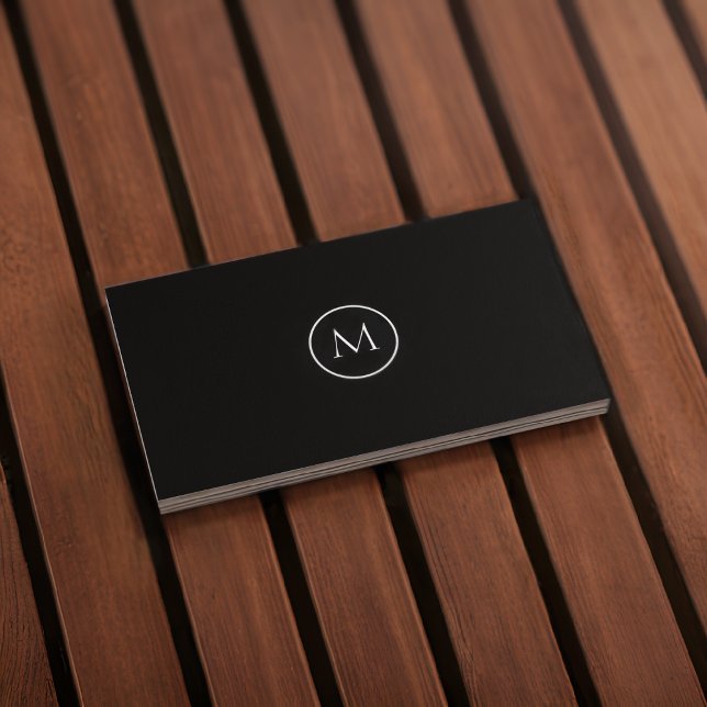 Cartão De Visita Monograma Qr Enfumaçado de código preto (Front)