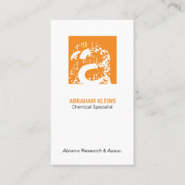 Cartão De Visita Monograma Quadrado de Cor (laranja)