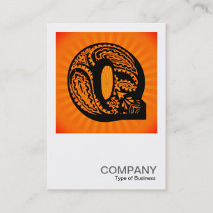 Cartão De Visita Monograma quadrado - Paisley Sunburst - Q