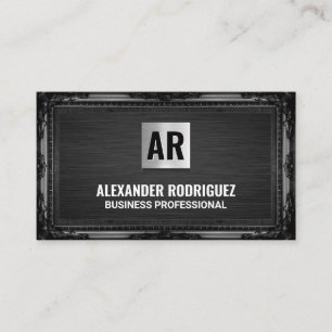 Cartão De Visita Monograma   Quadro preto antigo