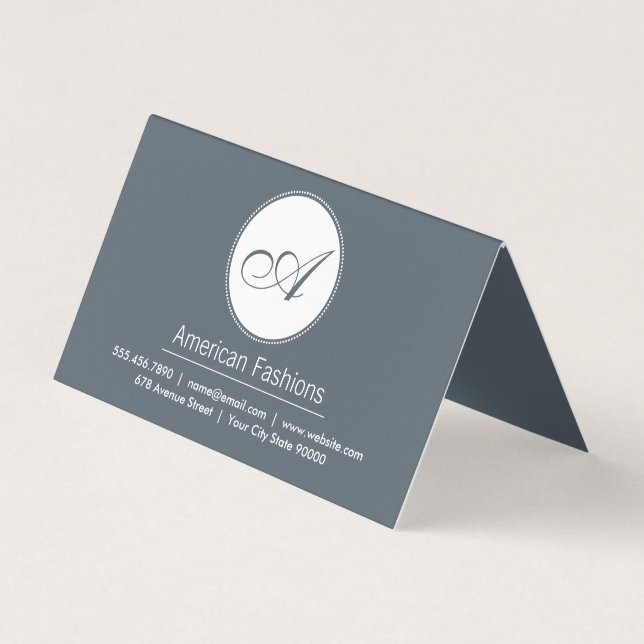 Cartão De Visita Monograma | Script (Frente)