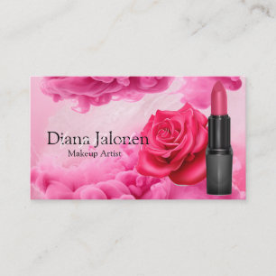 Cartão De Visita Monograma Sequência de Beleza Fora do Artista Lips