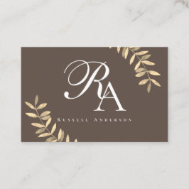 Cartão De Visita Monograma Simples Castanho