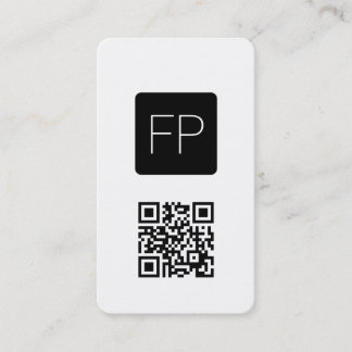 Cartão De Visita Monograma simples de consultor branco e preto