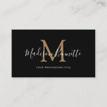 Monograma Simples de Tipografia Dourada de Script 