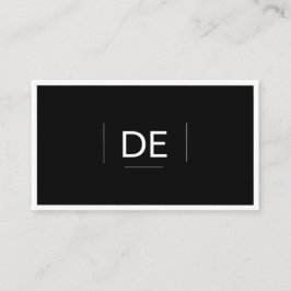 Cartão De Visita Monograma Simples e Elegante Social Preto