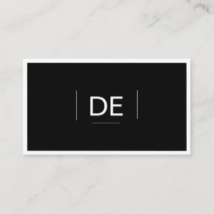 Cartão De Visita Monograma Simples e Elegante Social Preto