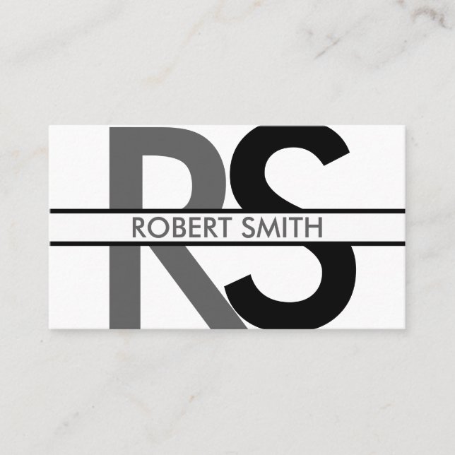 Cartão De Visita Monograma Simples e Placa de Nome (Frente)